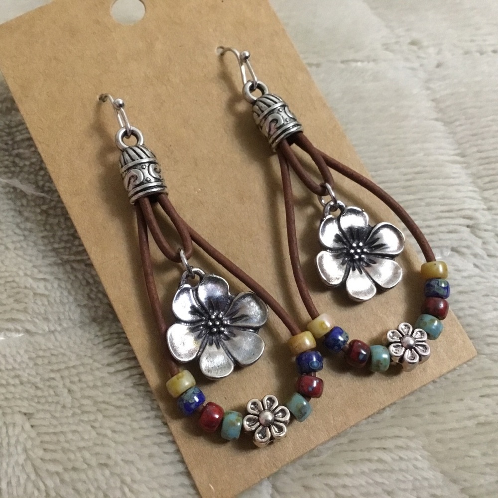 Boho Flower Bead Earrings